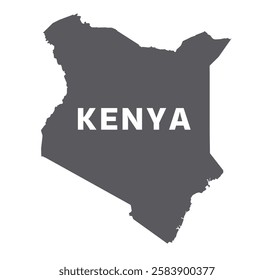 Simple flat Kenya map grey vector