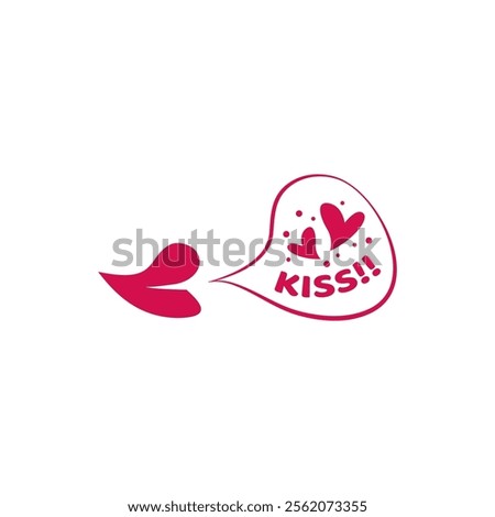 simple flat kiss bubble chat design concept