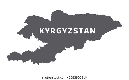 Simple flat Kyrgyzstan map grey vector