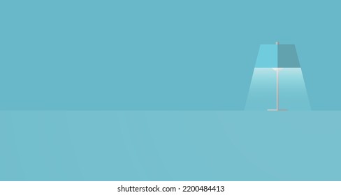 Simple flat lamp design background, beautiful bleu wallpaper for desktop.
