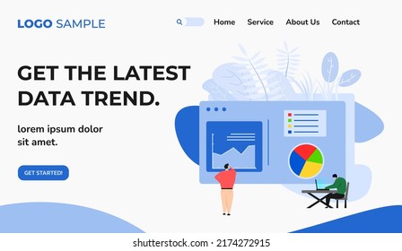 Simple flat landing design of get the lastest data trend.