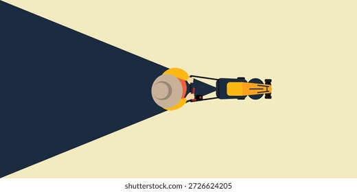 Simples plana cortador de grama linha apresentação fundo. Copiar espaço e espaço negativo