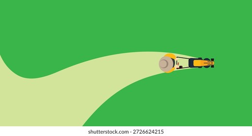 Simples plana cortador de grama linha apresentação fundo. Copiar espaço e espaço negativo