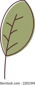 Simple flat leaf green plant vector design