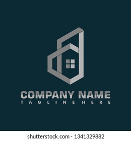 simple flat letter A D real estate architecture vector logo