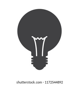 simple flat light bulb vector icon on white background.