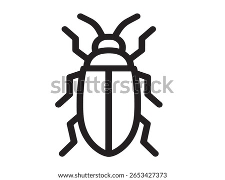 Simple flat line art bug report icon