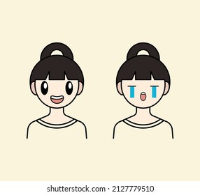 Simple and flat line character illustrations that are easy to use for advertising variations