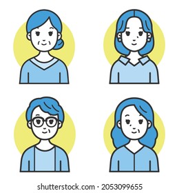 Simple and flat line characters that are easy to use for web word-of-mouth advertising