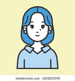 Simple and flat line drawing design Senior  middle generation women with illustration variations that are easy to use for advertising
