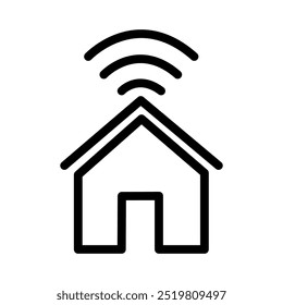 Simple flat line Smart Home icon on white background
