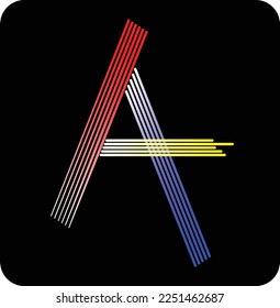 simple flat logo of alphabet A