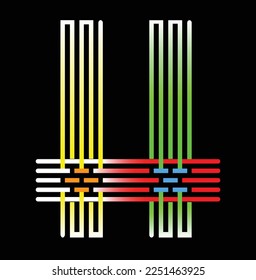simple flat logo of alphabet H