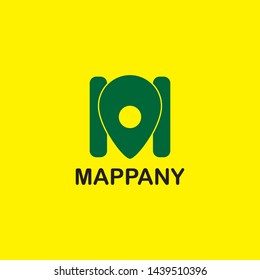 simple flat logo combined with the letter M and pin icon, financial logo, business, company, industry.vector eps 10