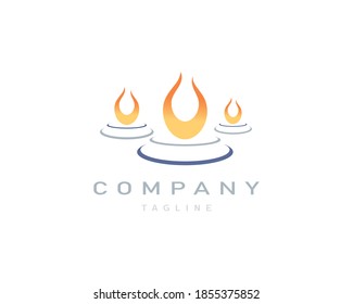 diseño simple de logotipo plano de velas de yoga