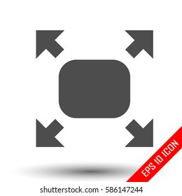 Simple flat logo of fullscreen sign on white background. Vector illustration.