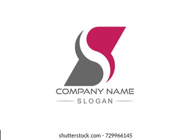 simple flat logo letter s swooshed square