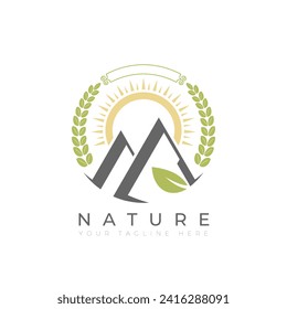 Simple Flat Logo Nature icon. Suits for Business, Company, Organic and Agriculture Brands.