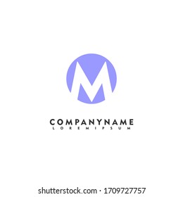 simple flat M logo letter creative design concept, vector illustration.