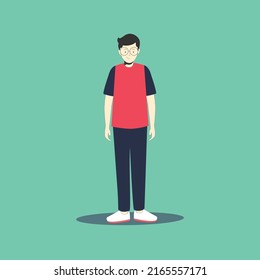 Simple Flat Male Character with goggles