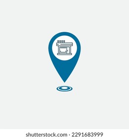 Simple flat map pin. Concept of global coordinate