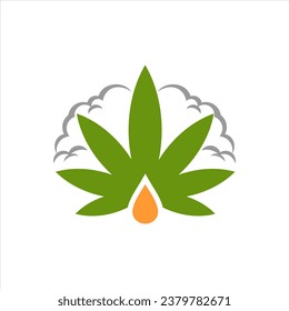 diseños simples de logos de marihuana plana 