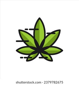 simple flat marijuana logo designs 