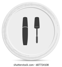 Simple flat mascara icon. Mascara brush.