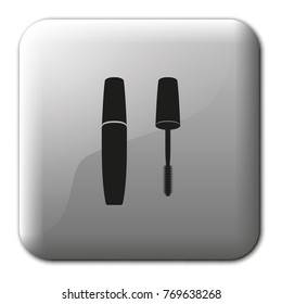 Simple flat mascara vector icon. Mascara brush.