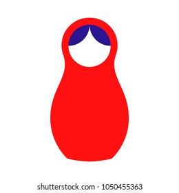 Simple flat matreshka russian doll flat vector icon illustration