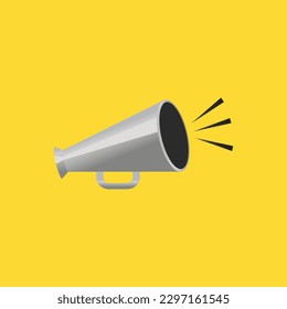 Simple Flat Megaphone illustration design on yellow background template vector, sign, vector