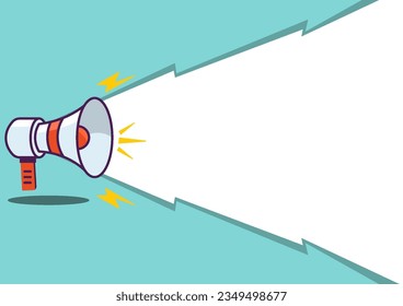 Einfache flache Megaphone zu einem Lautsprecher mit Sprechblase, Hintergrund