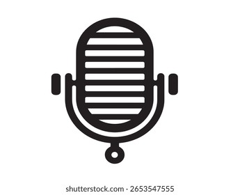 Simple Flat Mic Icon With Clean Vector Lines