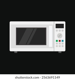 Simple flat microwave vector design isolated on a black background