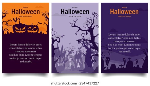 simple flat minimal happy halloween vector design illustration background theme design. for card, banner, poster, social media, promotion