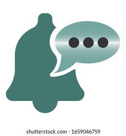 Simple flat minimalist alert and notification icon with solid fill and stroke version
