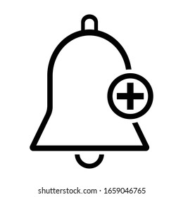 Simple flat minimalist alert and notification icon with solid fill and stroke version