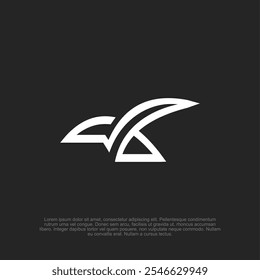 simple flat minimalist bold outline one line line art bold logo black and white
