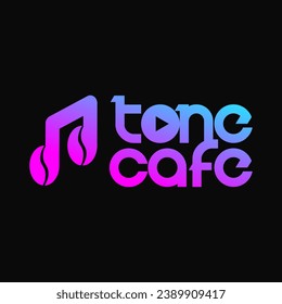 simple flat minimalist creative unique iconic combination vector of coffee bean with music note and tone concept with colorful and modern style,suitable for coffee shop cafe music logo design idea