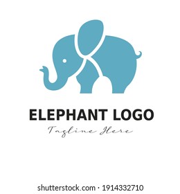 Simple Flat Minimalist Elephant Animal Logo Concept Vector Design. For Education, technology, store, business logo