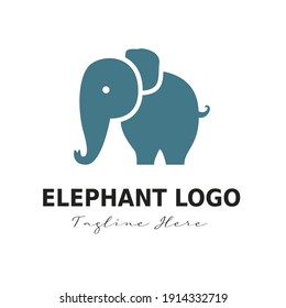 Simple Flat Minimalist Elephant Animal Logo Concept Vector Design. For Education, technology, store, business logo
