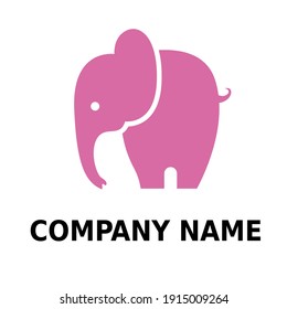 Einfach flacher Minimalist Elephant Animal Logo Konzept Vectordesign. Für Bildung, Technologie, Laden, Firmenlogo