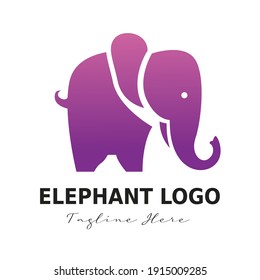 Diseño de vectores con el logotipo de un animal elefante simple y minimalista. Para Educación, tecnología, tienda, logotipo de negocios