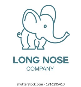 Simple Flat Minimalist Elephant Animal Logo Concept Vector Design. For Education, technology, store, business logo