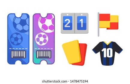Simple flat minimalist football icon collection. Sport soccer element with fresh color. Football game graphic resources set