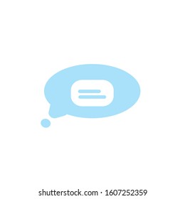 Simple flat minimalist incoming new chat box messages app vector icon with notification