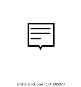 Simple y plana minimalista entrante mensajes de caja de chat nuevo icono vectorial de aplicación con notificación