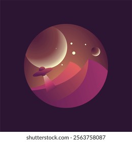 simple flat minimalist landscape vector