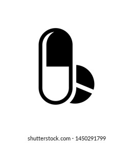Simple flat minimalist medicine of pills and capsules. Health care basic element graphic resources
