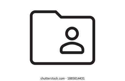 Simple Flat minimalist User Personal folder icon for media and technology computer